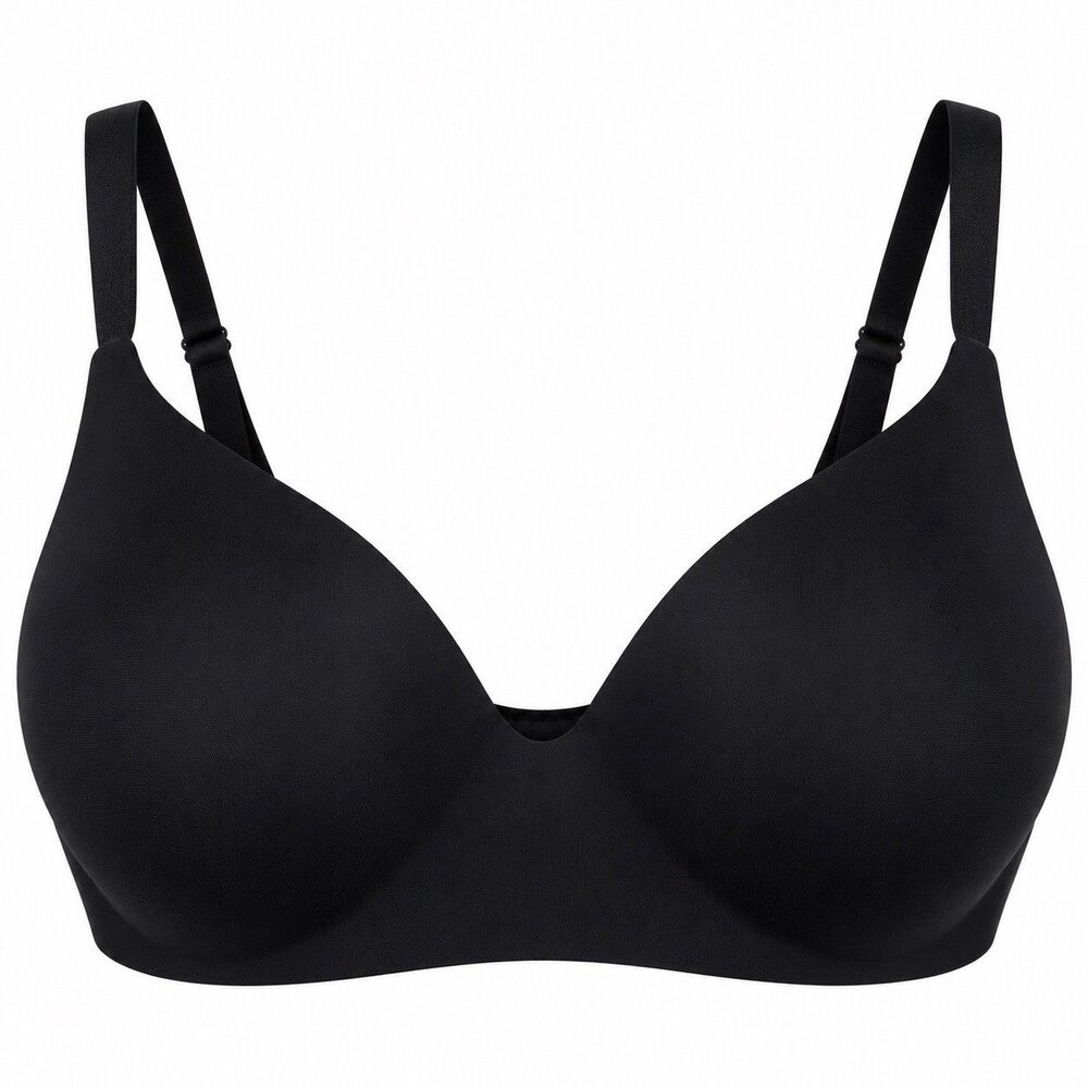 Victoriaโs Secret T Shirt Bra 36DD Black Lightly Lined Wireless Smooth Comfort